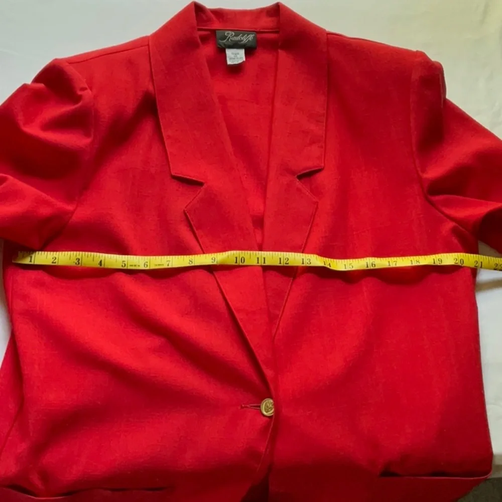 Vintage Radcliffe red lightweight blazer size 12